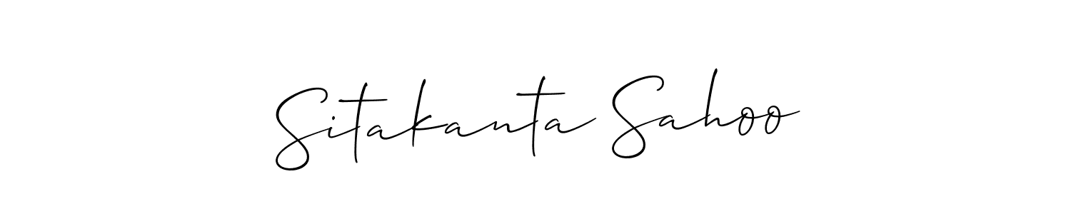 Allison_Script is a professional signature style that is perfect for those who want to add a touch of class to their signature. It is also a great choice for those who want to make their signature more unique. Get Sitakanta Sahoo name to fancy signature for free. Sitakanta Sahoo signature style 2 images and pictures png