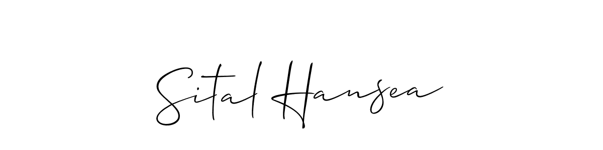 The best way (Allison_Script) to make a short signature is to pick only two or three words in your name. The name Sital Hansea include a total of six letters. For converting this name. Sital Hansea signature style 2 images and pictures png