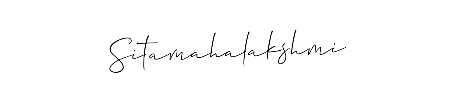 It looks lik you need a new signature style for name Sitamahalakshmi. Design unique handwritten (Allison_Script) signature with our free signature maker in just a few clicks. Sitamahalakshmi signature style 2 images and pictures png
