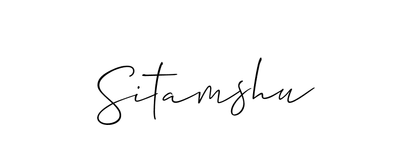 Make a beautiful signature design for name Sitamshu. With this signature (Allison_Script) style, you can create a handwritten signature for free. Sitamshu signature style 2 images and pictures png