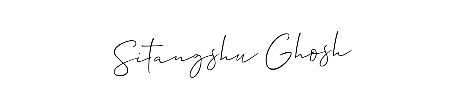 Allison_Script is a professional signature style that is perfect for those who want to add a touch of class to their signature. It is also a great choice for those who want to make their signature more unique. Get Sitangshu Ghosh name to fancy signature for free. Sitangshu Ghosh signature style 2 images and pictures png
