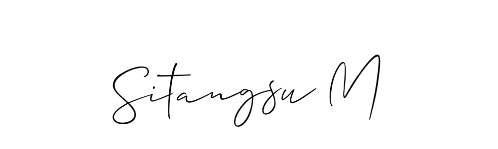 You should practise on your own different ways (Allison_Script) to write your name (Sitangsu M) in signature. don't let someone else do it for you. Sitangsu M signature style 2 images and pictures png