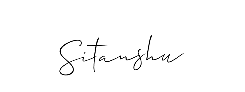 Make a beautiful signature design for name Sitanshu. With this signature (Allison_Script) style, you can create a handwritten signature for free. Sitanshu signature style 2 images and pictures png