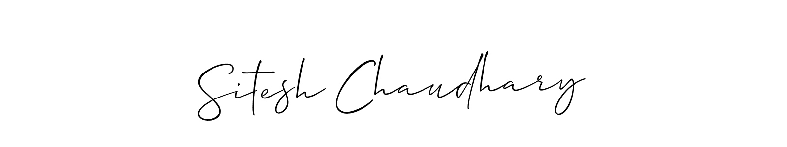 How to make Sitesh Chaudhary name signature. Use Allison_Script style for creating short signs online. This is the latest handwritten sign. Sitesh Chaudhary signature style 2 images and pictures png