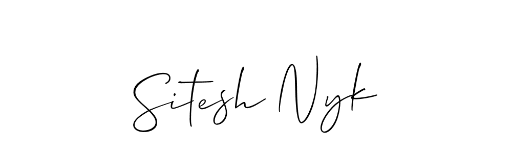 Also we have Sitesh Nyk name is the best signature style. Create professional handwritten signature collection using Allison_Script autograph style. Sitesh Nyk signature style 2 images and pictures png