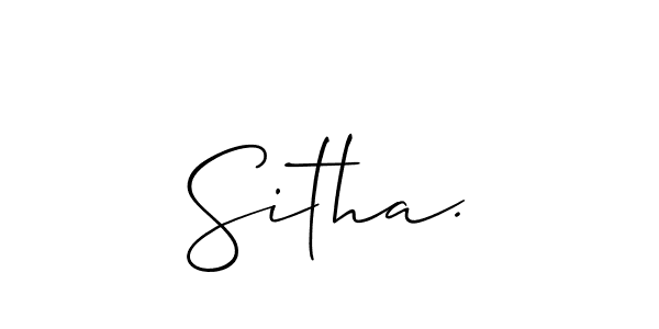 Use a signature maker to create a handwritten signature online. With this signature software, you can design (Allison_Script) your own signature for name Sitha.. Sitha. signature style 2 images and pictures png