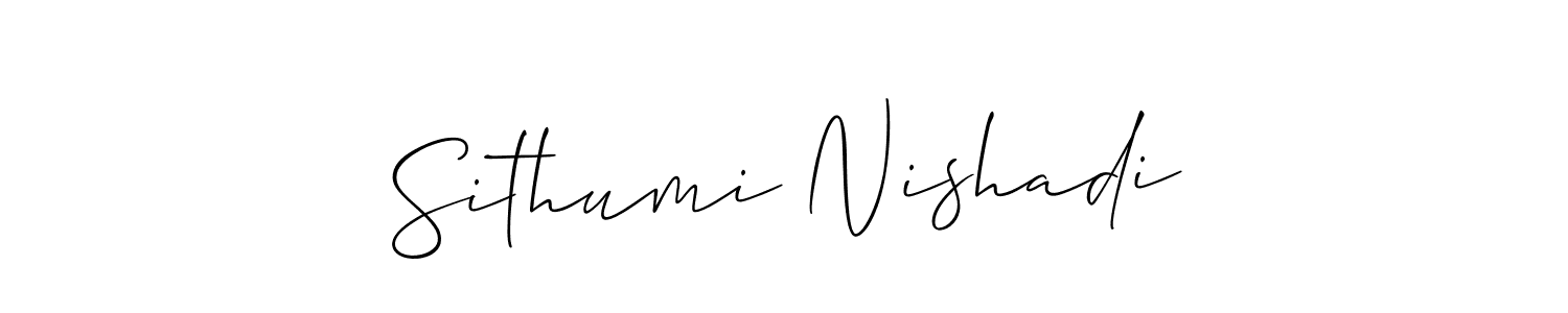 You should practise on your own different ways (Allison_Script) to write your name (Sithumi Nishadi) in signature. don't let someone else do it for you. Sithumi Nishadi signature style 2 images and pictures png