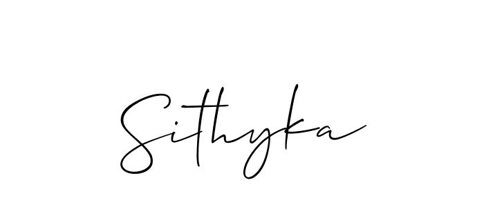 Make a beautiful signature design for name Sithyka. With this signature (Allison_Script) style, you can create a handwritten signature for free. Sithyka signature style 2 images and pictures png