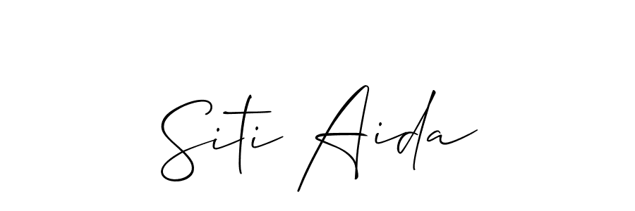 Allison_Script is a professional signature style that is perfect for those who want to add a touch of class to their signature. It is also a great choice for those who want to make their signature more unique. Get Siti Aida name to fancy signature for free. Siti Aida signature style 2 images and pictures png