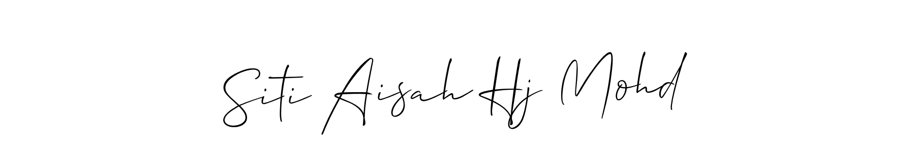 Create a beautiful signature design for name Siti Aisah Hj Mohd. With this signature (Allison_Script) fonts, you can make a handwritten signature for free. Siti Aisah Hj Mohd signature style 2 images and pictures png