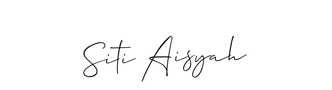 Make a beautiful signature design for name Siti Aisyah. With this signature (Allison_Script) style, you can create a handwritten signature for free. Siti Aisyah signature style 2 images and pictures png