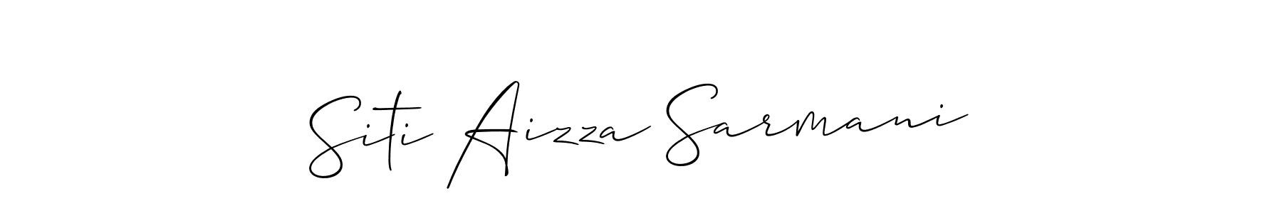 Allison_Script is a professional signature style that is perfect for those who want to add a touch of class to their signature. It is also a great choice for those who want to make their signature more unique. Get Siti Aizza Sarmani name to fancy signature for free. Siti Aizza Sarmani signature style 2 images and pictures png