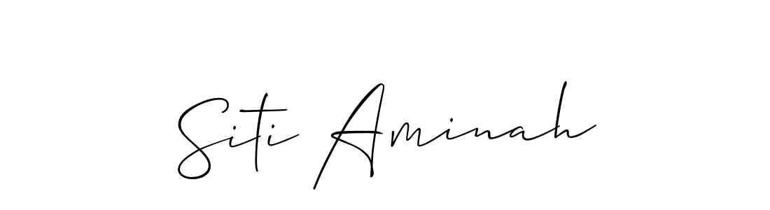 How to make Siti Aminah name signature. Use Allison_Script style for creating short signs online. This is the latest handwritten sign. Siti Aminah signature style 2 images and pictures png