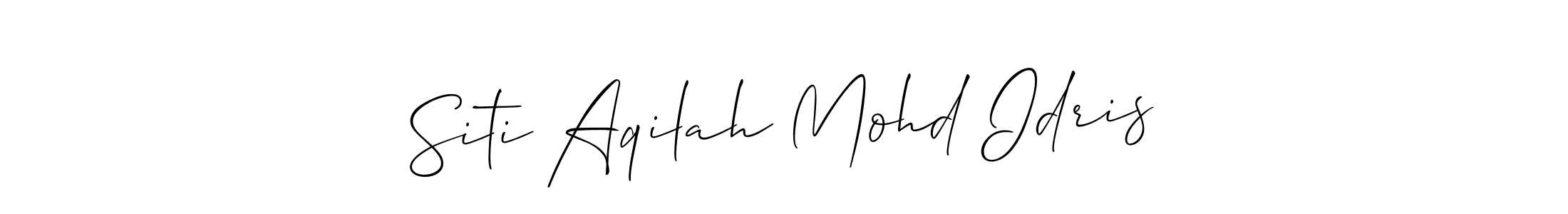 It looks lik you need a new signature style for name Siti Aqilah Mohd Idris. Design unique handwritten (Allison_Script) signature with our free signature maker in just a few clicks. Siti Aqilah Mohd Idris signature style 2 images and pictures png