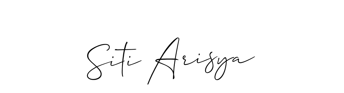 Create a beautiful signature design for name Siti Arisya. With this signature (Allison_Script) fonts, you can make a handwritten signature for free. Siti Arisya signature style 2 images and pictures png