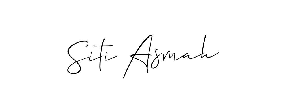 Design your own signature with our free online signature maker. With this signature software, you can create a handwritten (Allison_Script) signature for name Siti Asmah. Siti Asmah signature style 2 images and pictures png
