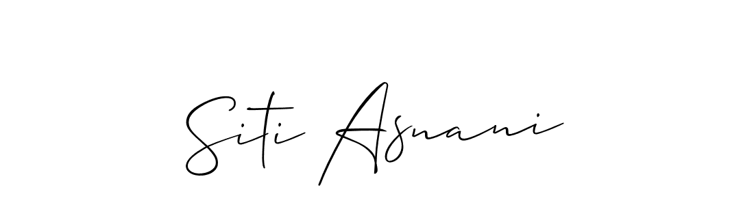 You should practise on your own different ways (Allison_Script) to write your name (Siti Asnani) in signature. don't let someone else do it for you. Siti Asnani signature style 2 images and pictures png