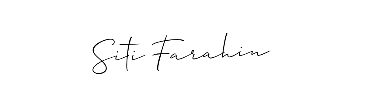 Use a signature maker to create a handwritten signature online. With this signature software, you can design (Allison_Script) your own signature for name Siti Farahin. Siti Farahin signature style 2 images and pictures png