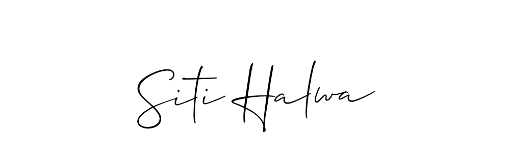 Also we have Siti Halwa name is the best signature style. Create professional handwritten signature collection using Allison_Script autograph style. Siti Halwa signature style 2 images and pictures png