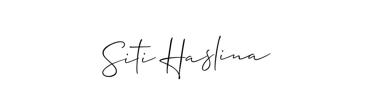Design your own signature with our free online signature maker. With this signature software, you can create a handwritten (Allison_Script) signature for name Siti Haslina. Siti Haslina signature style 2 images and pictures png
