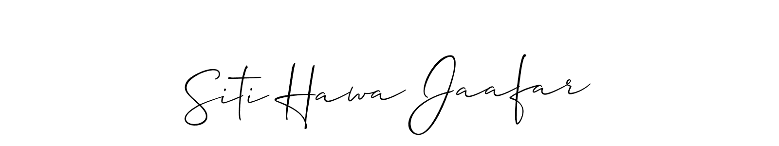 How to make Siti Hawa Jaafar name signature. Use Allison_Script style for creating short signs online. This is the latest handwritten sign. Siti Hawa Jaafar signature style 2 images and pictures png