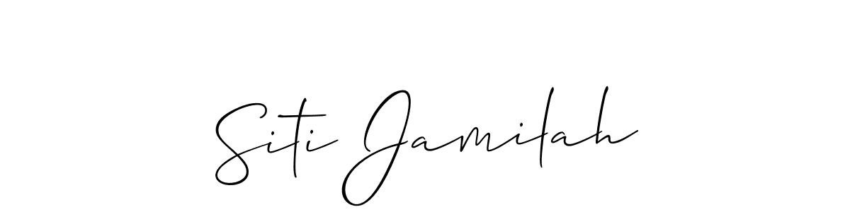 How to make Siti Jamilah name signature. Use Allison_Script style for creating short signs online. This is the latest handwritten sign. Siti Jamilah signature style 2 images and pictures png