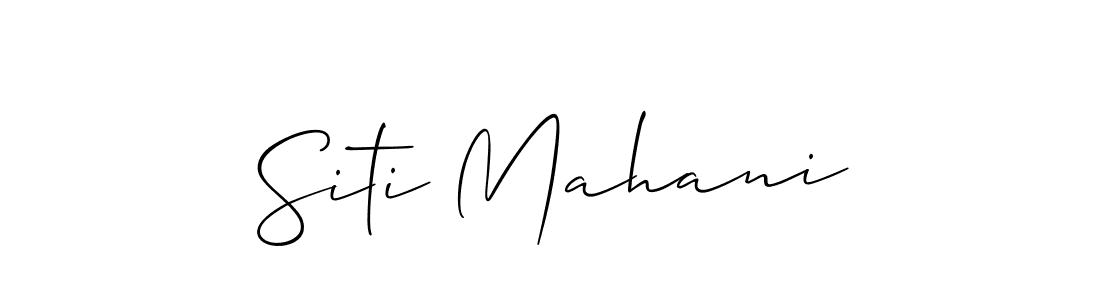 Allison_Script is a professional signature style that is perfect for those who want to add a touch of class to their signature. It is also a great choice for those who want to make their signature more unique. Get Siti Mahani name to fancy signature for free. Siti Mahani signature style 2 images and pictures png