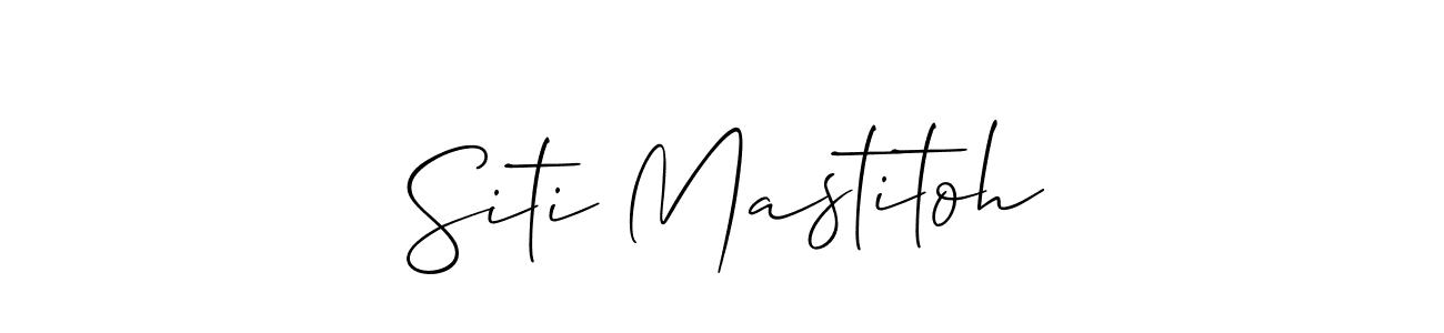 Allison_Script is a professional signature style that is perfect for those who want to add a touch of class to their signature. It is also a great choice for those who want to make their signature more unique. Get Siti Mastitoh name to fancy signature for free. Siti Mastitoh signature style 2 images and pictures png