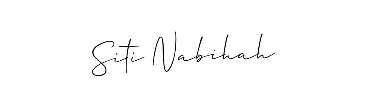 You should practise on your own different ways (Allison_Script) to write your name (Siti Nabihah) in signature. don't let someone else do it for you. Siti Nabihah signature style 2 images and pictures png