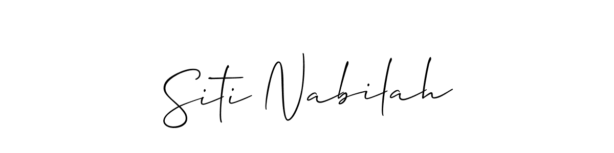 Also we have Siti Nabilah name is the best signature style. Create professional handwritten signature collection using Allison_Script autograph style. Siti Nabilah signature style 2 images and pictures png