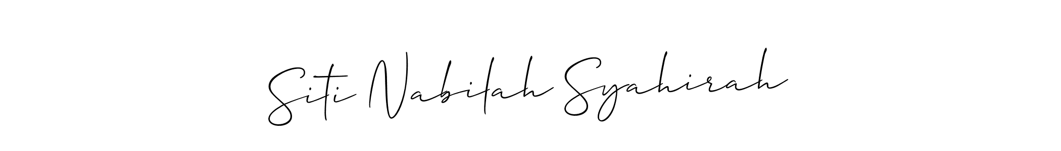 You should practise on your own different ways (Allison_Script) to write your name (Siti Nabilah Syahirah) in signature. don't let someone else do it for you. Siti Nabilah Syahirah signature style 2 images and pictures png