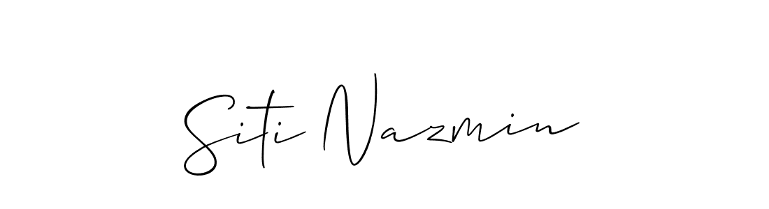Make a beautiful signature design for name Siti Nazmin. With this signature (Allison_Script) style, you can create a handwritten signature for free. Siti Nazmin signature style 2 images and pictures png