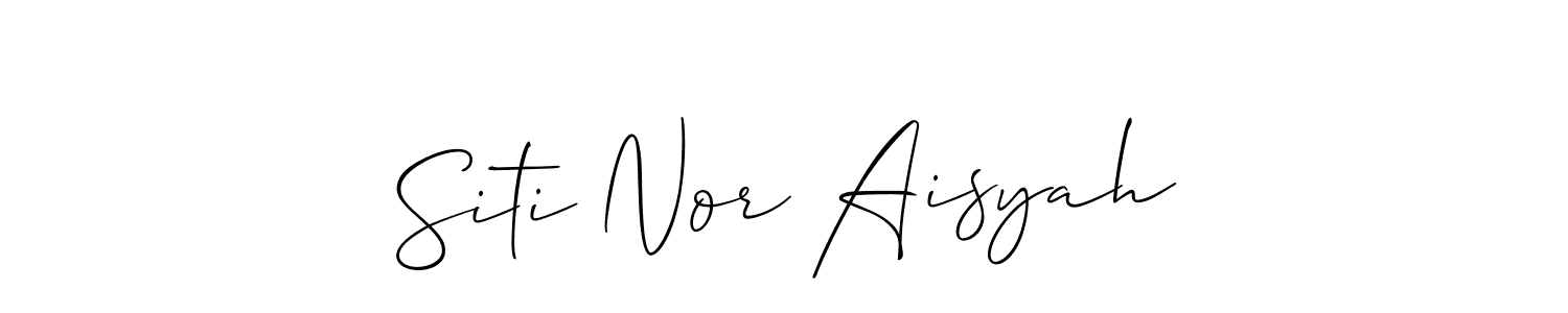 Use a signature maker to create a handwritten signature online. With this signature software, you can design (Allison_Script) your own signature for name Siti Nor Aisyah. Siti Nor Aisyah signature style 2 images and pictures png