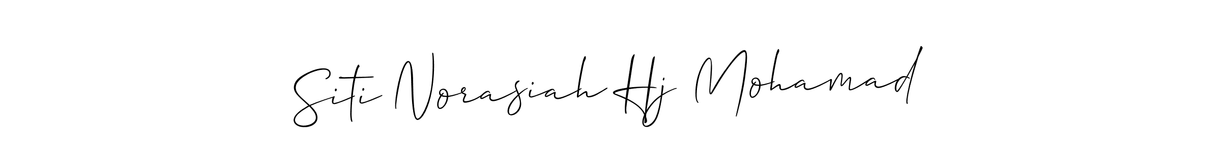 Create a beautiful signature design for name Siti Norasiah Hj Mohamad. With this signature (Allison_Script) fonts, you can make a handwritten signature for free. Siti Norasiah Hj Mohamad signature style 2 images and pictures png