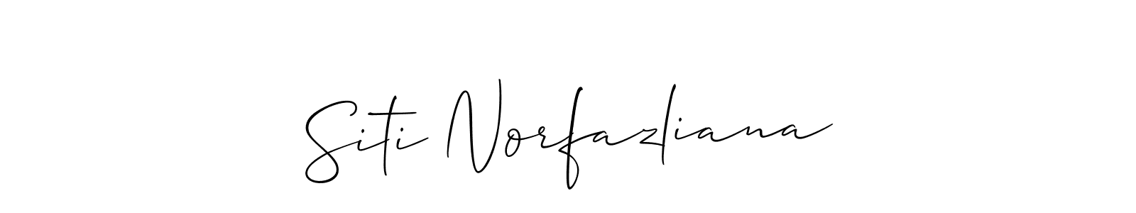 Make a beautiful signature design for name Siti Norfazliana. With this signature (Allison_Script) style, you can create a handwritten signature for free. Siti Norfazliana signature style 2 images and pictures png