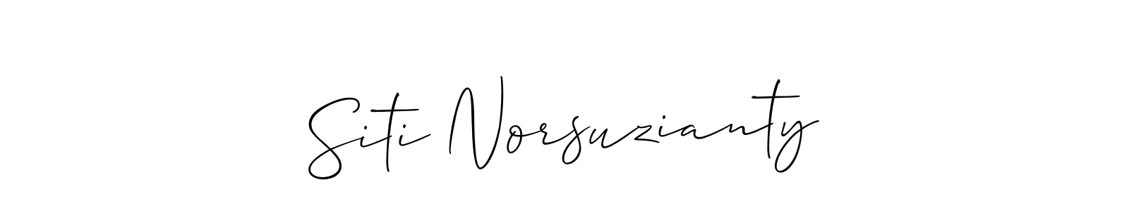 Allison_Script is a professional signature style that is perfect for those who want to add a touch of class to their signature. It is also a great choice for those who want to make their signature more unique. Get Siti Norsuzianty name to fancy signature for free. Siti Norsuzianty signature style 2 images and pictures png