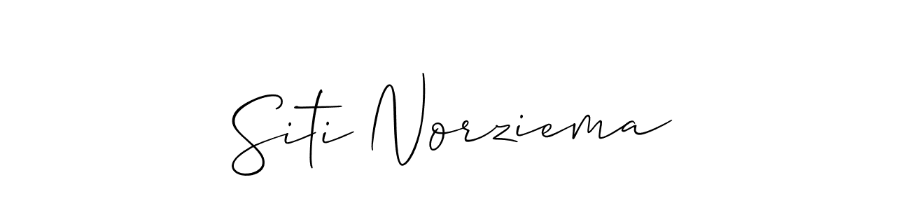 Make a beautiful signature design for name Siti Norziema. With this signature (Allison_Script) style, you can create a handwritten signature for free. Siti Norziema signature style 2 images and pictures png