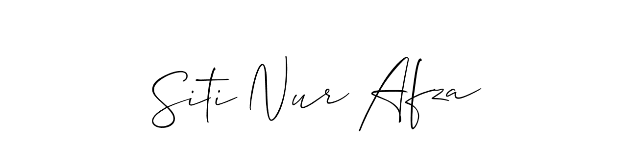 How to make Siti Nur Afza name signature. Use Allison_Script style for creating short signs online. This is the latest handwritten sign. Siti Nur Afza signature style 2 images and pictures png