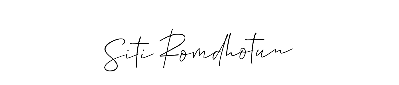 How to Draw Siti Romdhotun signature style? Allison_Script is a latest design signature styles for name Siti Romdhotun. Siti Romdhotun signature style 2 images and pictures png