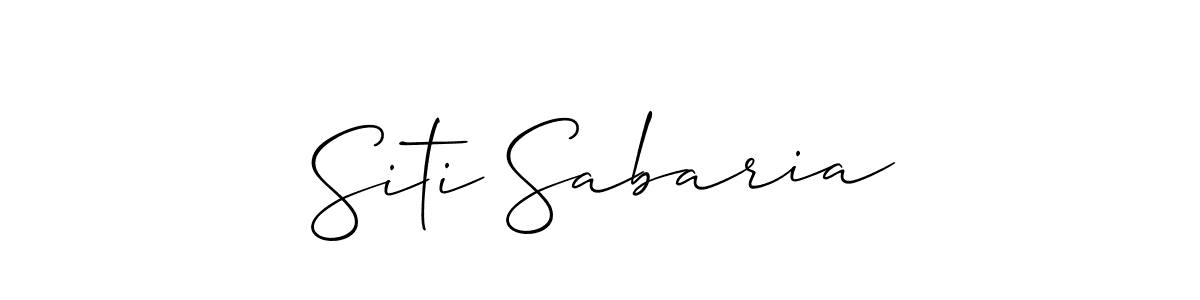 Allison_Script is a professional signature style that is perfect for those who want to add a touch of class to their signature. It is also a great choice for those who want to make their signature more unique. Get Siti Sabaria name to fancy signature for free. Siti Sabaria signature style 2 images and pictures png