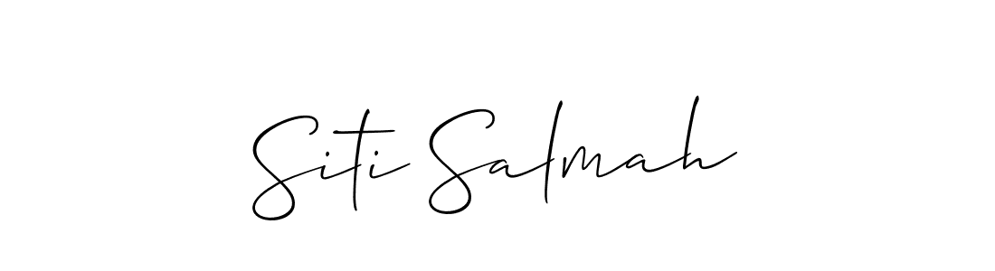 Also You can easily find your signature by using the search form. We will create Siti Salmah name handwritten signature images for you free of cost using Allison_Script sign style. Siti Salmah signature style 2 images and pictures png