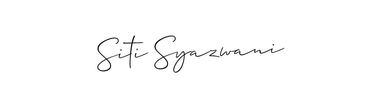 Also we have Siti Syazwani name is the best signature style. Create professional handwritten signature collection using Allison_Script autograph style. Siti Syazwani signature style 2 images and pictures png