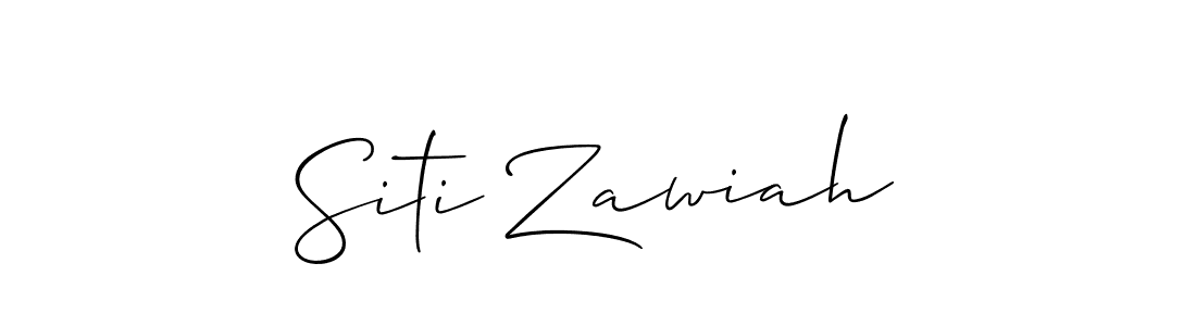 How to make Siti Zawiah name signature. Use Allison_Script style for creating short signs online. This is the latest handwritten sign. Siti Zawiah signature style 2 images and pictures png