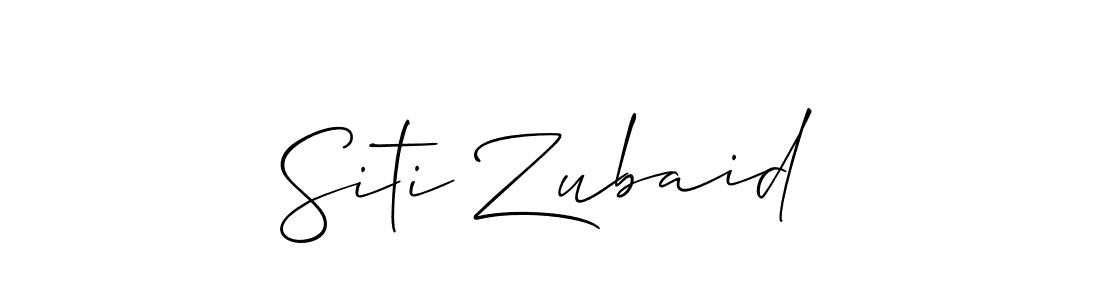 Create a beautiful signature design for name Siti Zubaid. With this signature (Allison_Script) fonts, you can make a handwritten signature for free. Siti Zubaid signature style 2 images and pictures png