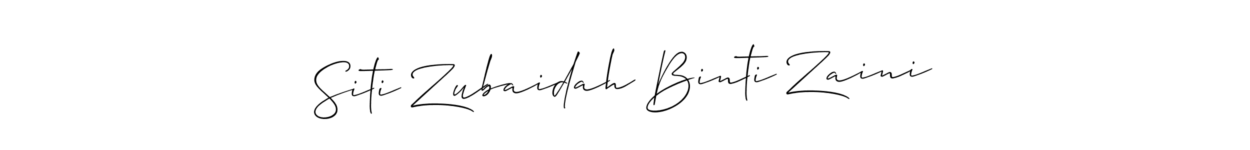 How to make Siti Zubaidah Binti Zaini name signature. Use Allison_Script style for creating short signs online. This is the latest handwritten sign. Siti Zubaidah Binti Zaini signature style 2 images and pictures png