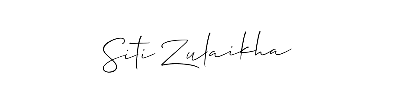 Make a beautiful signature design for name Siti Zulaikha. With this signature (Allison_Script) style, you can create a handwritten signature for free. Siti Zulaikha signature style 2 images and pictures png