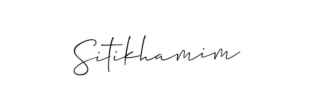 if you are searching for the best signature style for your name Sitikhamim. so please give up your signature search. here we have designed multiple signature styles  using Allison_Script. Sitikhamim signature style 2 images and pictures png
