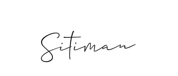 Sitiman stylish signature style. Best Handwritten Sign (Allison_Script) for my name. Handwritten Signature Collection Ideas for my name Sitiman. Sitiman signature style 2 images and pictures png