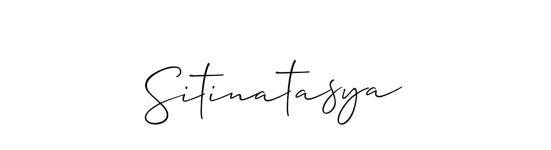 Similarly Allison_Script is the best handwritten signature design. Signature creator online .You can use it as an online autograph creator for name Sitinatasya. Sitinatasya signature style 2 images and pictures png