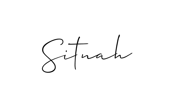 Use a signature maker to create a handwritten signature online. With this signature software, you can design (Allison_Script) your own signature for name Sitnah. Sitnah signature style 2 images and pictures png